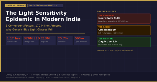 Light Sensitivity Epidemic India: 5 Factors Why 170 Million Indians Suffer | Published Research | Sleepaxa