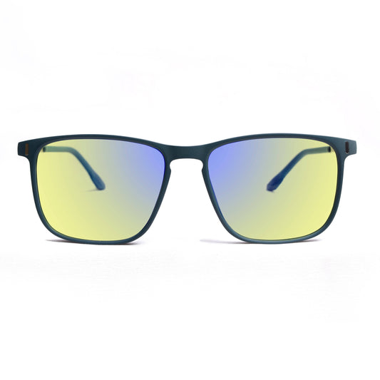 Sleepaxa Elegan Matte Slate Blue Yellow Tinted Blue Block Gaming Glasses For Gaming & Computer - SleepAxa