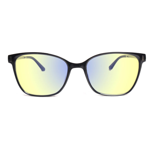 Sleepaxa Clarte Jet Black Yellow Tinted Blue Block Gaming Glasses For Gaming & Computer - SleepAxa