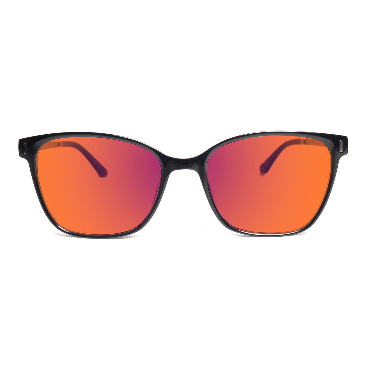 Sleepaxa Clarte Jet Black Blue Block Glasses: Amber Tinted for Sleep, Eye Strain & Migraine Relief - SleepAxa