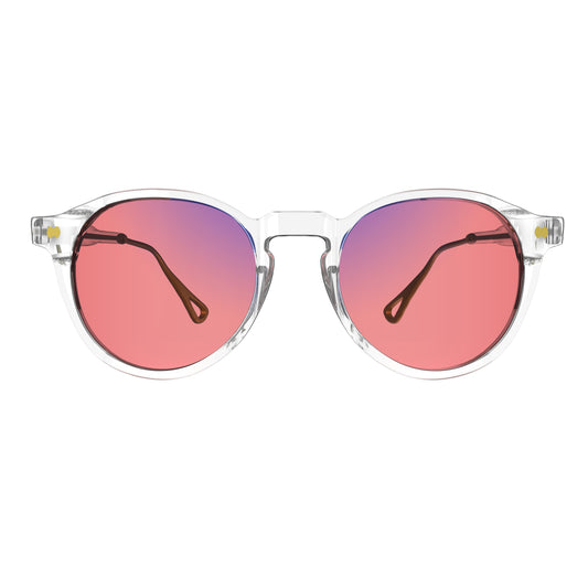 Shimmering Relief: Sleepaxa Mosaic Golden Glass FL41 Tinted Migraine Glasses – Stylish Protection Against Migraine Attacks