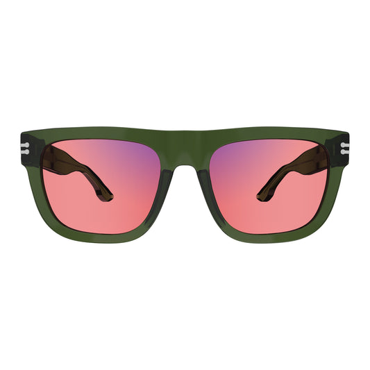 Experience Ultimate Relief with Sleepaxa Orion Rifle Green FL41 Tinted Migraine Glasses - SleepAxa