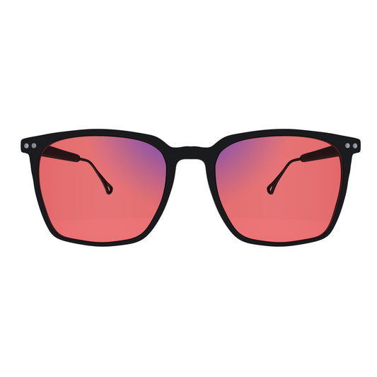 Sleepaxa Solstice Jet Black FL41 Tinted Migraine Glasses: Ultimate Stylish Relief for Migraines and Photophobia with Advanced Blue Light Blocking Technology
