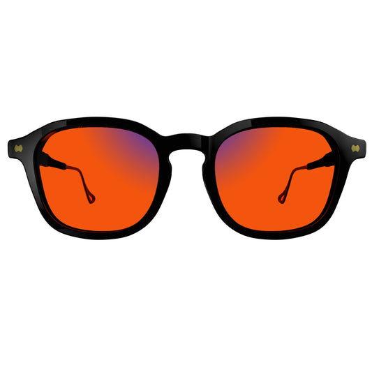 Combat Eye Strain & Sleep Better with Sleepaxa Chrono Gunmetal Black Amber Tinted Glasses - SleepAxa