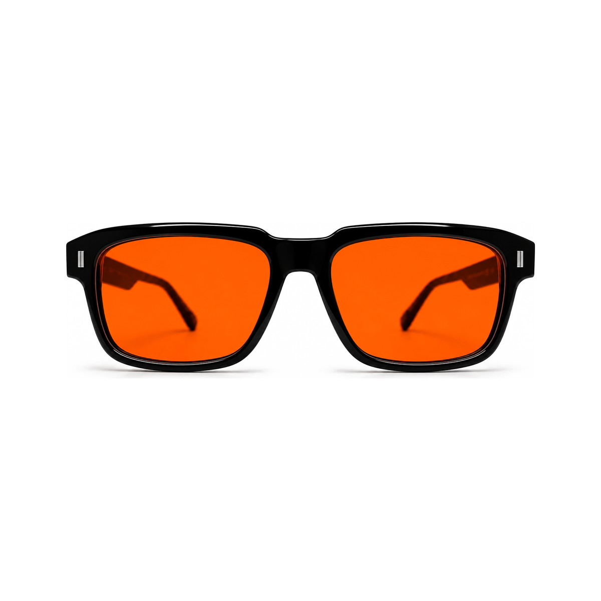 Sleepaxa Astor Jet Black premium handmade acetate sleep glasses front view - extra-wide celebrity design blue light blocking