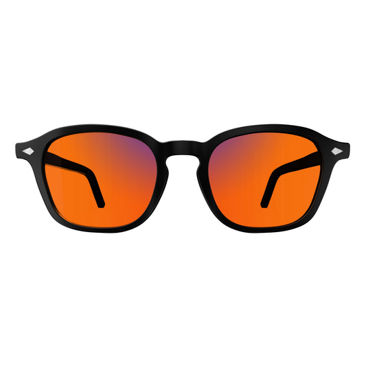 Combat Blue Light & Improve Sleep with Sleepaxa Eclat Jet Black Glasses - Amber Tinted Lens, Unisex, Prescription Available - SleepAxa