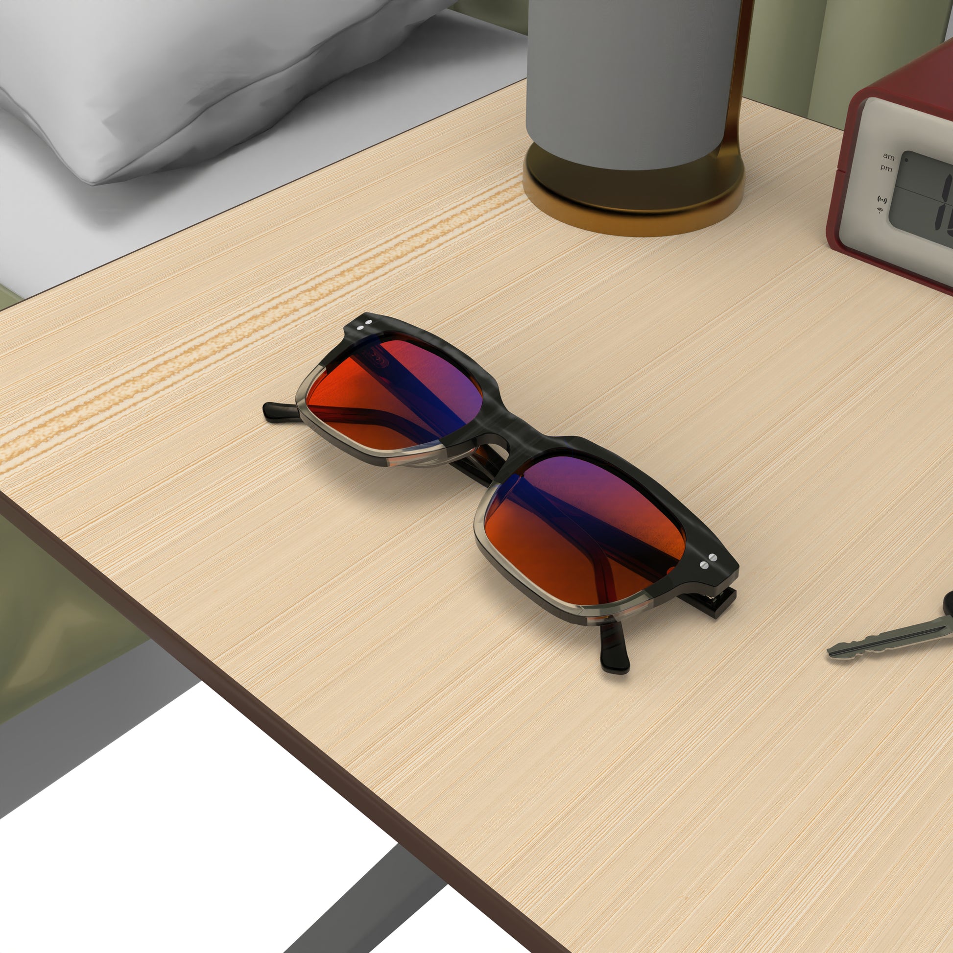 Sleepaxa Artisan Mid Grey Sleep Glasses: Amber Tinted, Blue Light Blocking, Anti-Glare & UV Protection for Optimal Rest in India (Prescription Available) - SleepAxa