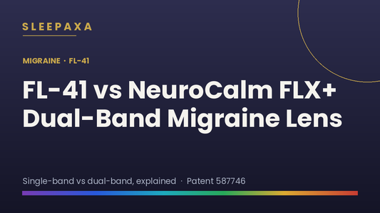 FL-41 vs NeuroCalm FLX+: Single-Band vs Dual-Band Migraine Lenses