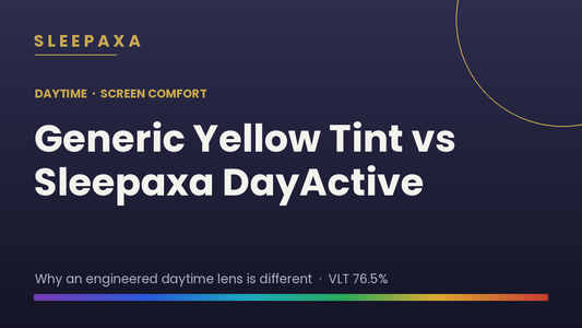 Generic Yellow Tint vs Sleepaxa DayActive: Daytime Screen Glasses