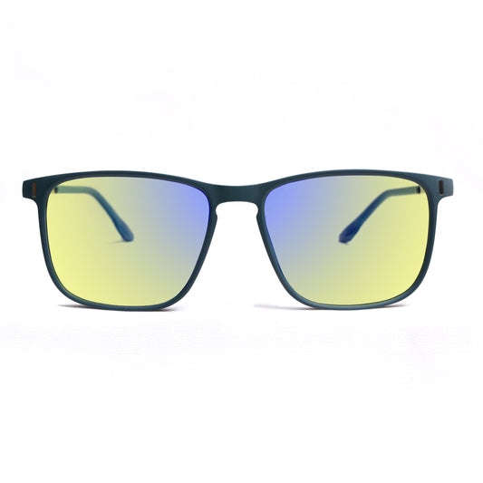 Sleepaxa Elegan Matte Slate Blue Yellow Tinted Blue Block Gaming Glasses For Gaming & Computer