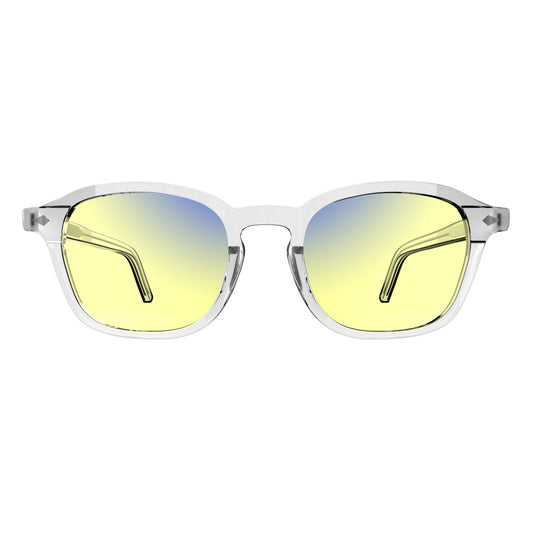 Sleepaxa Eclate Crystal White Gaming Glasses: Anti-Glare, Blue Light Blocking Computer Eyewear for Esports & Everyday Gaming - SleepAxa