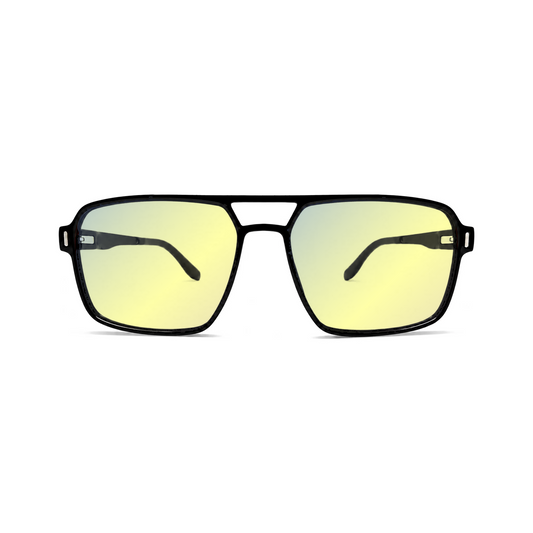 Sleepaxa Altair Jet Black DayActive yellow lens glasses - front view